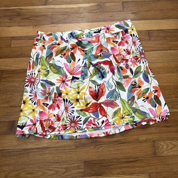 Rip Skirt Hawaii Women's Wildflower Watercolor Knee Length Wrap Coverup Size XL - Picture 2 of 5